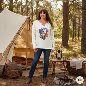 Women's Harley-Davidson Cream Red Eagle Long Sleeve Tee XL